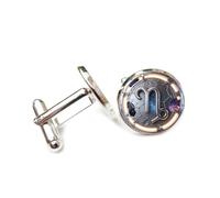 Boutons de manchette, Boucle De Manchette Ornée D'Un Symbole D'Univers Étoilé En Relief, Représentant Le Bélier Futuriste Et Les Douze Signes Du Zodiaque. Accessoire De Chemise Idéal Comme Cadea