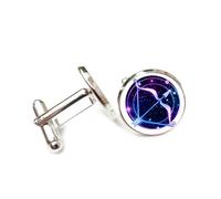 Boutons de manchette, Boucle De Manchette Personnalisée Avec Boucle De Manchette, Symbole Arc-Flèche, Style Cyber Néon, Sagittaire (Douze Signes Du Zodiaque), Accessoire De Chemise Idéal Pour Un C