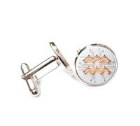Boutons de manchette, Boucle De Manchette Personnalisée En Bronze 3D, Représentant Un Circuit Imprimé Et Le Signe Du Verseau (Douze Signes Astrologiques). Accessoire De Chemise Idéal Pour Un Compt