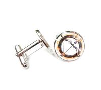 Boutons de manchette, Boucle De Manchette Personnalisée En Métal Lourd, Ornée D'Un Cercle De Corrosion Et De Flammes Incandescentes. Accessoire Idéal Pour Une Chemise, Un Cadeau Parfait Pour Un Co