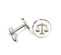 Boutons de manchette, Boucle De Manchette Style Circuit Imprimé Balance Balance À Rayures Métalliques, Représentant Les Douze Signes Du Zodiaque. Accessoire De Chemise Idéal Pour Un Comptable, Un