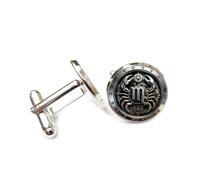Boutons de manchette, Boucle De Manchette Style Vintage, En Métal Lourd, Inspirée Du Cancer Et Du Signe Astrologique Des Douze Signes Du Zodiaque. Accessoire De Chemise Idéal Pour Un Comptable, Un