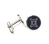 Boutons de manchette, Bouclier Métallique Gémeaux, Objet Porte-Bonheur, Pour Un Ami, Symbole Des Douze Signes Du Zodiaque, Boucle De Manchette Personnalisée, Accessoire De Chemise, Cadeau Parfait P