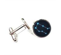 Boutons de manchette, Bouclier Porte-Bonheur Gémeaux, Motif Carte Du Ciel, Idéal Comme Cadeau Original Pour Un Ami. Douze Signes Du Zodiaque, Boucle De Manchette Personnalisée, Accessoire De Chemis
