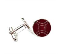 Boutons de manchette, Bracelet Porte-Bonheur À Rayures Argentées Gémeaux, Inspiré Des Signes Du Zodiaque, Avec Boucle De Manchette Personnalisée. Accessoire Idéal Pour Une Chemise, Un Cadeau Par