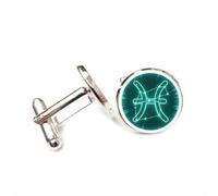 Boutons de manchette, Bracelet Porte-Bonheur Personnalisé, Accessoire De Chemise, Idéal Pour Un Ami, Un Comptable Ou Un Mariage. Symbole Punk Cyber Néon, Inspiré Du Signe Du Poissons. Cadeau Parfa