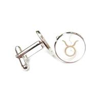 Boutons de manchette, Bracelet Porte-Bonheur Personnalisé Avec Boucle De Manchette, Motif Dynamique Du Taureau, Inspiré Des Douze Signes Du Zodiaque. Accessoire Idéal Pour Un Comptable, Un Patron,