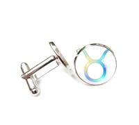 Boutons de manchette, Bracelet Porte-Bonheur Personnalisé Avec Boucle De Manchette, Symbole Du Taureau, Inspiré Des Douze Signes Du Zodiaque. Accessoire De Chemise Idéal Pour Un Comptable, Un Patro