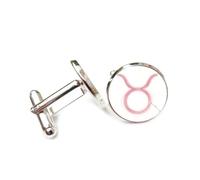 Boutons de manchette, Bracelet Porte-Bonheur Personnalisé Avec Boucle De Manchette, Symbole Dynamique Du Taureau, Rayures Nébuleuses Et Flux De Particules. Idéal Comme Cadeau Pour Un Comptable, Un