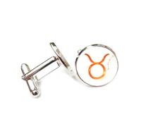 Boutons de manchette, Bracelet Porte-Bonheur Personnalisé Avec Boucle De Manchette, Symbole Dynamique Du Taureau, Inspiré Des Douze Signes Du Zodiaque. Accessoire Idéal Pour Un Comptable, Un Patron