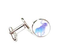 Boutons de manchette, Breloque Totem De Bétail Bleu, Diffraction Spectrale, Taureau, Douze Signes Du Zodiaque, Boucle De Manchette Porte-Bonheur Personnalisée, Accessoire De Chemise, Cadeau Pour Com