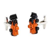 Boutons de manchette Bulldozer pour homme avec titre de mariage, About as photo show, Acier inoxydable, N'ont pas