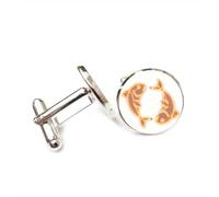 Boutons de manchette, Cadeau Porte-Bonheur Abstrait Poissons, Style Punk Cyber Néon, Pour Un Ami, Signe Du Zodiaque Poissons (Douze Signes), Boucle De Manchette Personnalisée, Accessoire De Chemise,