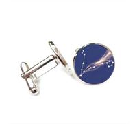 Boutons de manchette, Cadeau Porte-Bonheur Avec Un Symbole De L'Étoile Poissons, Inspiré Des Douze Signes Du Zodiaque Poissons. Boucle De Manchette Personnalisée, Accessoire De Chemise Idéal Pour