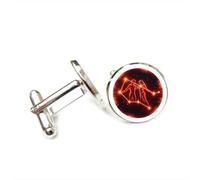 Boutons de manchette, Cadeau Porte-Bonheur Cyber Neon Avec L'Étoile Gémeaux, Symbole Des Douze Signes Du Zodiaque, Boucle De Manchette Personnalisée, Accessoire De Chemise Idéal Pour Un Père,