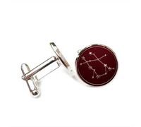 Boutons de manchette, Cadeau Porte-Bonheur En Forme D'Étoile Gémeaux, Symbole Des Douze Signes Du Zodiaque, Boucle De Manchette Personnalisée, Accessoire De Chemise Idéal Pour Un Père, Un Mari, U