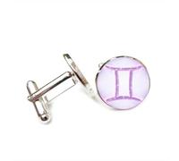 Boutons de manchette, Cadeau Porte-Bonheur Gémeaux Avec Projection Numérique, Symbole Des Douze Signes Du Zodiaque, Boucle De Manchette Personnalisée, Accessoire De Chemise, Pour Un Père, Un Mari,