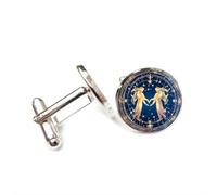 Boutons de manchette, Cadeau Porte-Bonheur Gémeaux, Symbole De Diffraction Des Rayons Colorés, Idéal Pour Un Ami. Douze Signes Du Zodiaque, Personnalisables. Boucle De Manchette, Accessoire De Chem
