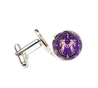Boutons de manchette, Cadeau Porte-Bonheur Gémeaux, Symbole De Diffraction Des Rayons Cybernétiques, Idéal Pour Un Ami. Douze Signes Du Zodiaque, Personnalisables. Boucle De Manchette, Accessoire D