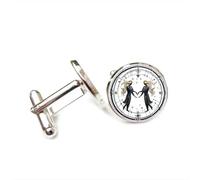 Boutons de manchette, Cadeau Porte-Bonheur Gémeaux, Symbole De L'Étoile Cybernétique, Idéal Pour Un Ami. Boucle De Manchette Personnalisée, Inspirée Des Douze Signes Du Zodiaque. Accessoire De C
