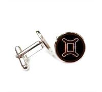Boutons de manchette, Cadeau Porte-Bonheur Gemini Field Scan, Inspiré Des Douze Signes Du Zodiaque, Avec Boucle De Manchette Personnalisée. Accessoire De Chemise Idéal Pour Un Père, Un Mari, Une F