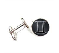 Boutons de manchette, Cadeau Porte-Bonheur Gemini, Symbole De Diffraction Scientifique Mate, Inspiré Des Douze Signes Du Zodiaque. Boucle De Manchette Personnalisée, Accessoire De Chemise Idéal Pou