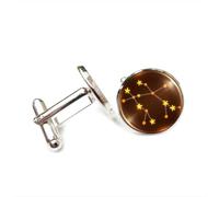 Boutons de manchette, Cadeau Porte-Bonheur Inspiré De La Nébuleuse Des Gémeaux, Avec Diffraction Artistique, Représentant Les Douze Signes Du Zodiaque. Boucle De Manchette Personnalisée, Accessoi