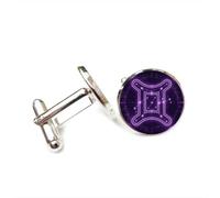 Boutons de manchette, Cadeau Porte-Bonheur Néon Gémeaux, Symbole Du Hacker Cyber, Idéal Pour Un Ami. Boucle De Manchette Personnalisée, Accessoire De Chemise Polyvalent, Parfait Pour Un Père, Un