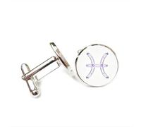 Boutons de manchette, Cadeau Porte-Bonheur Pour Un Ami, Symbole Du Futur Du Poissons (Métaphore Astrologique), Douze Signes Du Zodiaque Poissons, Boucle De Manchette Personnalisée, Accessoire De Che