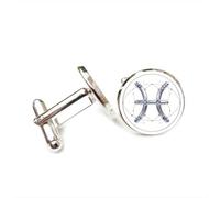 Boutons de manchette, Cadeau Porte-Bonheur Pour Un Ami, Symbole Du Poissons (Microcosme Astrologique), Douze Signes Du Zodiaque Poissons, Boucle De Manchette Personnalisée, Accessoire De Chemise, Cad