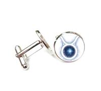 Boutons de manchette, Cadeau Symbole Du Taureau : Intrication Quantique, Les Douze Signes Du Zodiaque Du Taureau, Boucle De Manchette Porte-Bonheur Personnalisée, Accessoire De Chemise Idéal Pour U