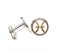 Boutons de manchette, Cadeau Unique Poissons, Métal Lourd, Symbole De Feu Et De Corrosion, Pour Un Ami, Signe Du Zodiaque Poissons (Douze Signes), Boucle De Manchette Personnalisée, Accessoire De Ch