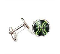 Boutons de manchette, Cadeau Vintage Heavy Metal Poissons Darkness Fire, Porte-Bonheur, Ami, Signe Du Zodiaque Poissons (Douze Signes), Boucle De Manchette Personnalisée, Accessoire De Chemise, Cadea
