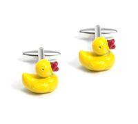 Boutons de Manchette Canard Jaune et Bec Rouge - Boutons de Manchette Originaux style Caneton - Accessoire de fête Fantaisie ou Déguisement Chemise et Veste de Costume