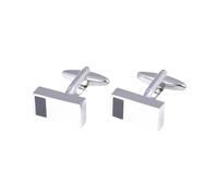 Boutons de manchette carrés en cuivre émaillé noir de haute qualité brossé pour homme Accessoires de chemise - A, taille unique, Métal, Pas de gemme