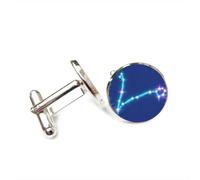 Boutons de manchette, Carte Du Ciel Du Poissons En Forme De Tunnel, Cadeau Cyber Neon Chance Pour Un Ami, Douze Signes Du Zodiaque Poissons, Boucle De Manchette Personnalisée, Accessoire De Chemi