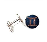 Boutons de manchette, Carte Porte-Bonheur Gémeaux, Symbole Des Gémeaux, Idéale Comme Cadeau Pour Un Ami. Douze Signes Du Zodiaque, Personnalisables. Boucle De Manchette. Accessoire De Chemise, Cade