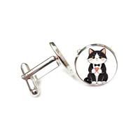 Boutons de manchette, Chat Mignon À Fourrure Noire, Avec Un Cœur Rouge Sur La Griffe, Boucle De Manchette Personnalisée, Accessoire De Chemise Scintillant, Cadeau Pour Comptable, Patron, Mariage, B