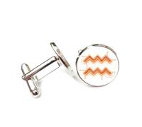 Boutons de manchette, Circuit Imprimé À Points Brillants Orange, Signe Du Zodiaque Verseau, Boucle De Manchette Personnalisée, Accessoire De Chemise, Pour Comptable, Patron, Homme D'Affaires, Maria