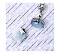 Boutons de manchette classiques bijoux chemise mode bouton de manchette pour hommes marque bleu coquille boutons de manchette bouton luxe mariage marié invités chemise boutons de manchette
