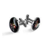 Boutons de manchette classiques noirs pour homme, motif galaxie planète Terre Mars pour costume, chemise, mariage, affaires, cadeau d'anniversaire