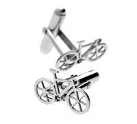 Boutons de manchette CODEONE pour vélo de route | Acier inoxydable argenté | Design sportif artisanal | Boutons de manchette pour cyclistes | Coffret cadeau