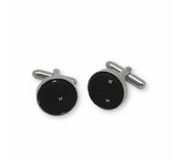Boutons de manchette couleur noir et argent
