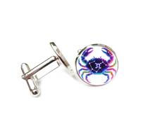 Boutons de manchette, Crabe Coloré, Mode, Univers Technologique, Cyber, Néon, Cancer, Douze Signes Du Zodiaque, Boucle De Manchette, Accessoire De Chemise, Cadeau Pour Comptable, Patron, Affaires, M