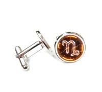 Boutons de manchette, Cristal D'Énergie, Symbole Futur De Nébuleuse De Feu Et D'Éclair, Capricorne, Douze Signes Du Zodiaque. Boucle De Manchette, Accessoire De Chemise, Pour Comptabl
