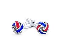Boutons De Manchette De Chemise En Câble Tressé Pour Hommes, En Acier Inoxydable, Avec Charnière Bille, L'Effigie De L'Amérique Du Nord, Rouge, Blanche, Bleu, Avec Nœud D'Amour Torsadé.