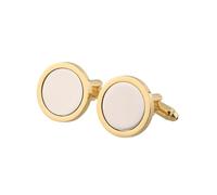 Boutons de manchette de chemise ronde à double couche, plaqués or et galvanisés de style français, pour les hommes en laiton de marié gemelos