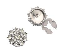 Boutons de manchette de luxe en alliage de cristal pour une tenue formelle, accents de verre éclatants, accessoires d'affaires et de soirée, accessoires élégants pour hommes, taille unique, Comme