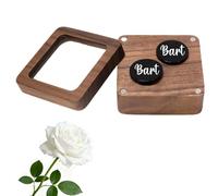 Boutons de manchette de mariage personnalisés pour homme,avec boîte à boutons de manchette, nom personnalisé et logo,Pour Mariage,Affaires, Saint-Valentin (Noir)