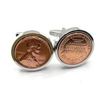 Boutons de manchette de qualité supérieure 1965 originaux Lucky American Lincoln Cent - Idéal pour un 60e anniversaire HT SLV, zzzz-s, argent, autre type de fermoir